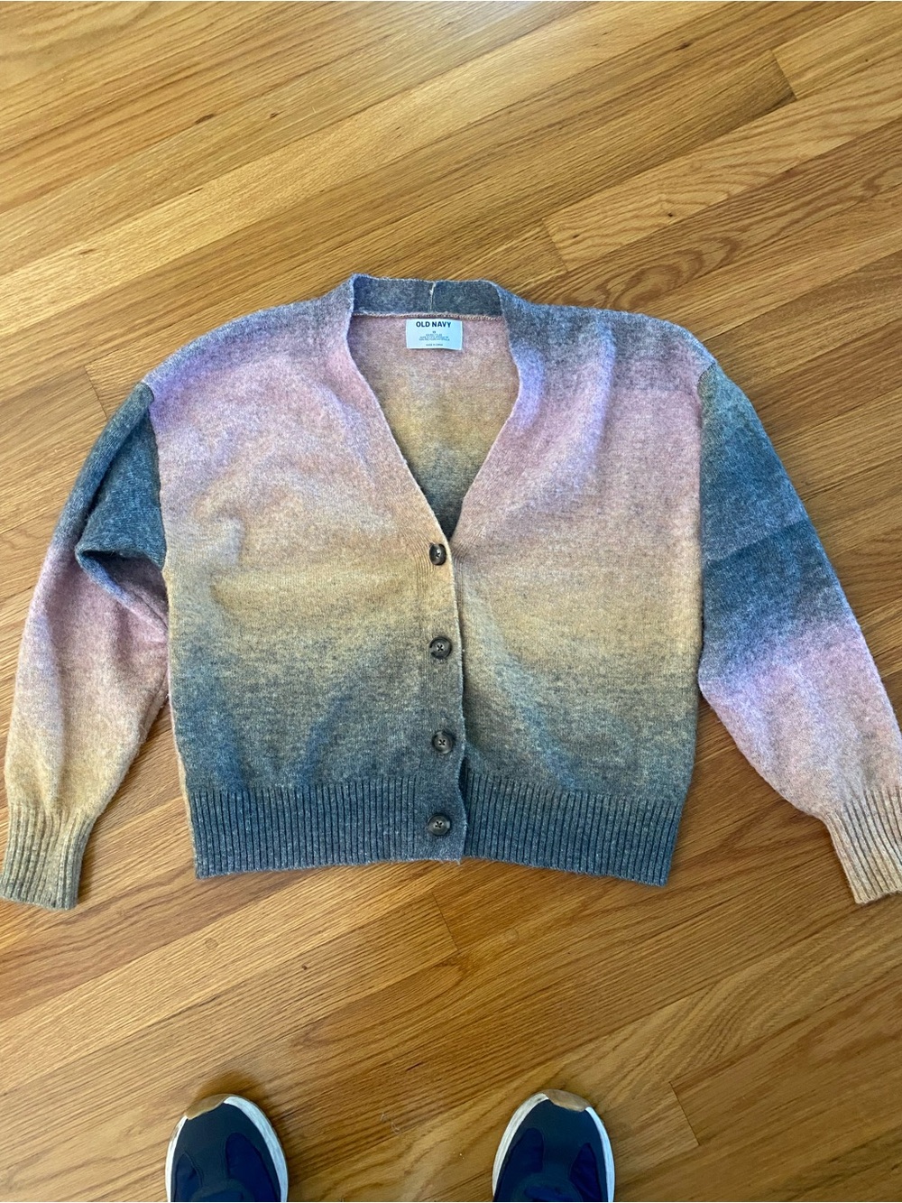 Old Navy Gradient Button-Front Cardigan in Pink, Lavender, Cream, Gray